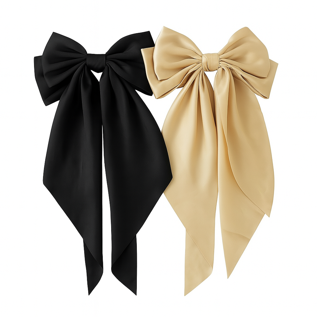 Bow Ribbon Hair Clip – Satin Barrette for Women & Girls