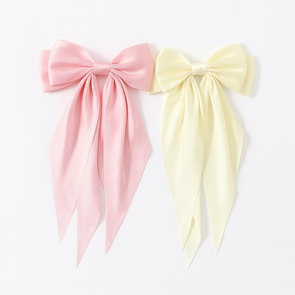 Bow Ribbon Hair Clip – Satin Barrette for Women & Girls