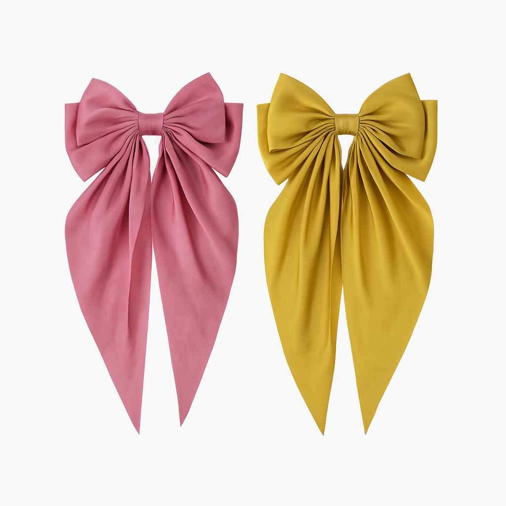 Bow Ribbon Hair Clip – Satin Barrette for Women & Girls