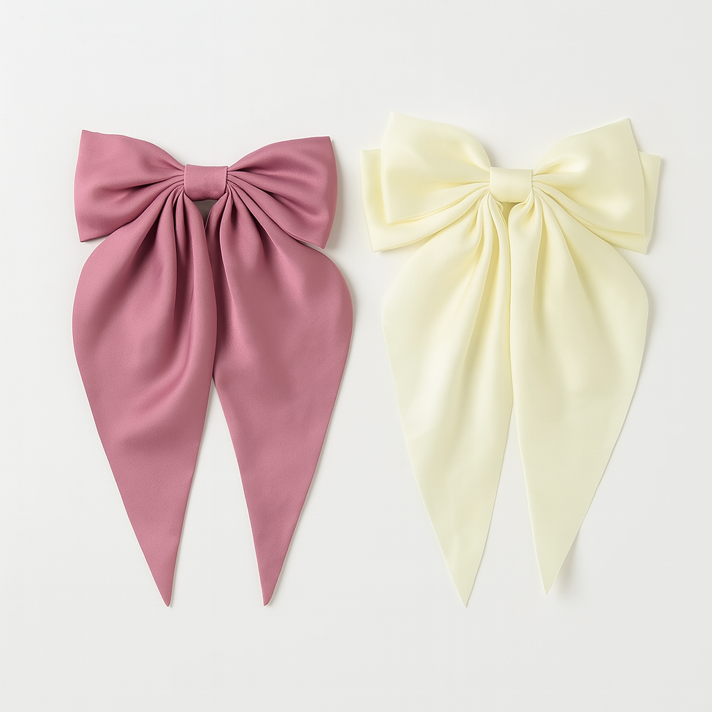Bow Ribbon Hair Clip – Satin Barrette for Women & Girls