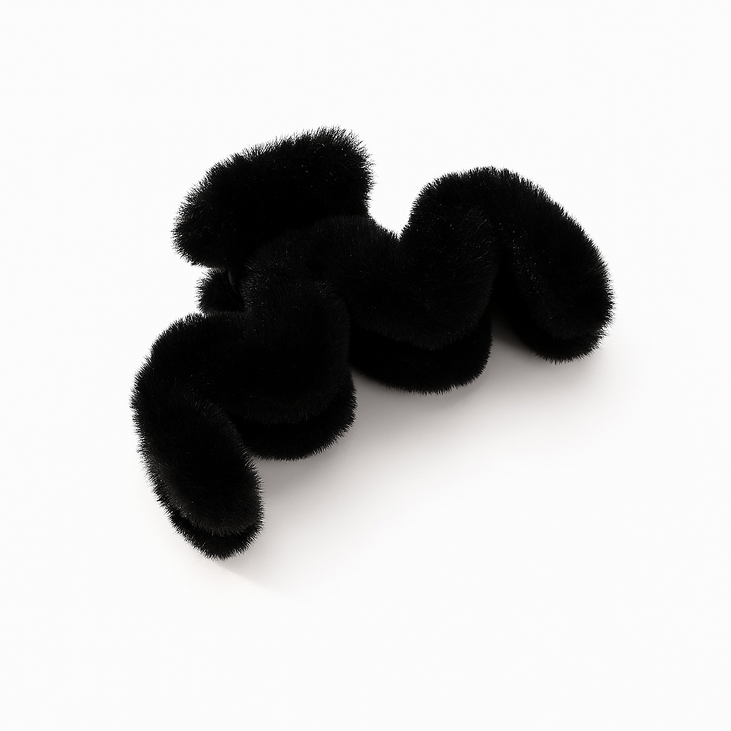 Plush Hair Claw Clip – Large Fashion Back Clip for Thick Hair