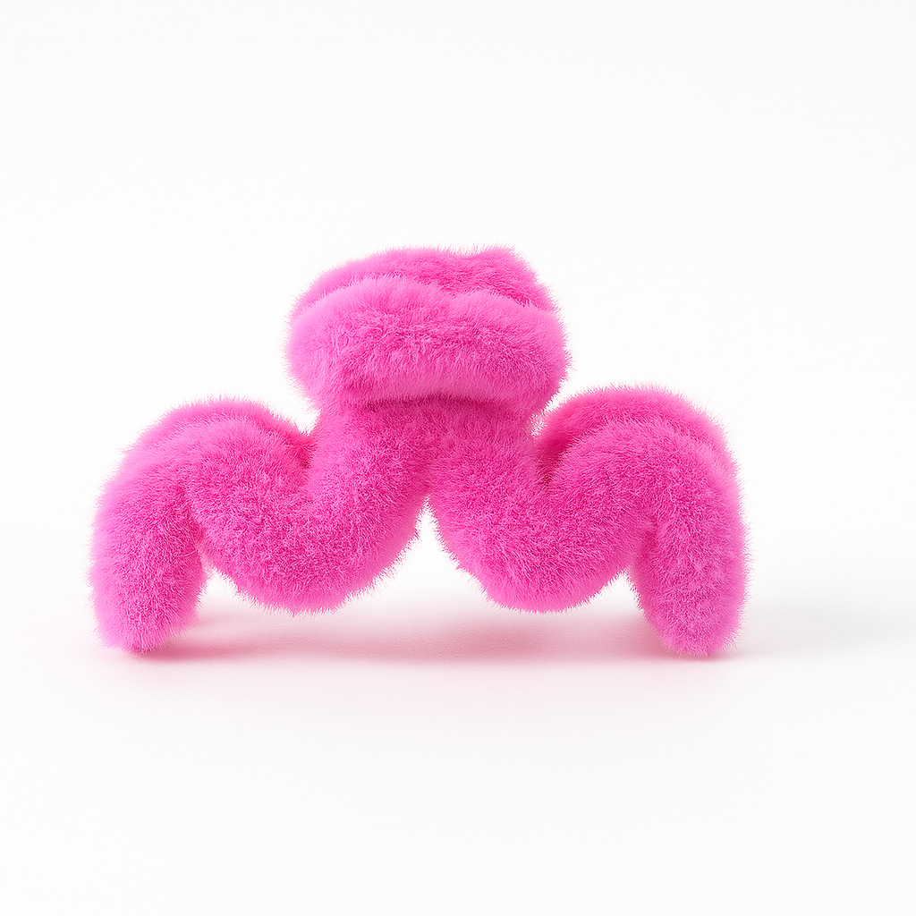 Plush Hair Claw Clip – Large Fashion Back Clip for Thick Hair