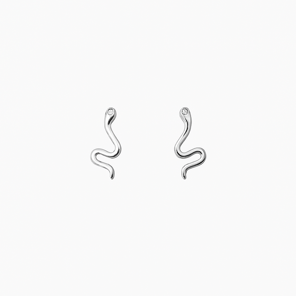 Gold & Silver Snake Stud Earrings – Cute Minimal Piercing Jewelry for Women