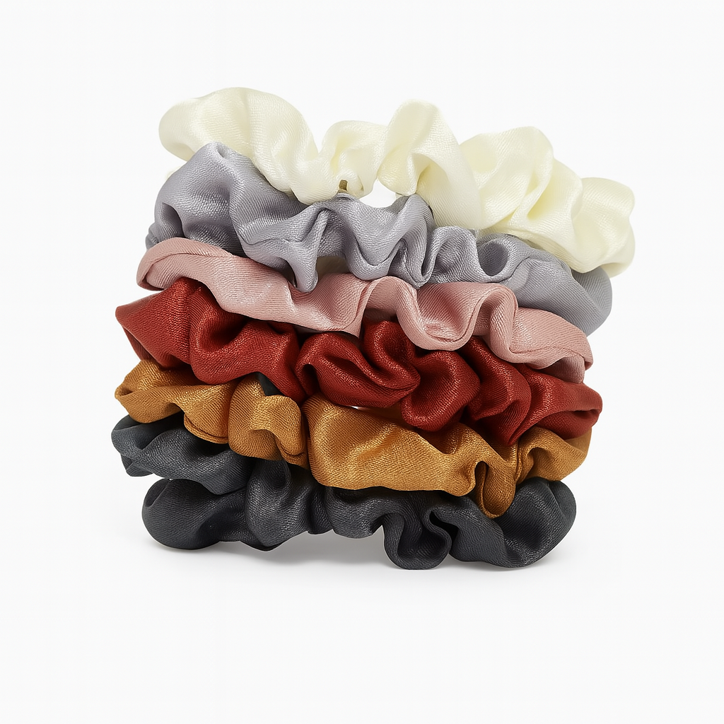 3/6pc Colorful Scrunchie Set – Soft Elastic Hair Ties for Women & Girls