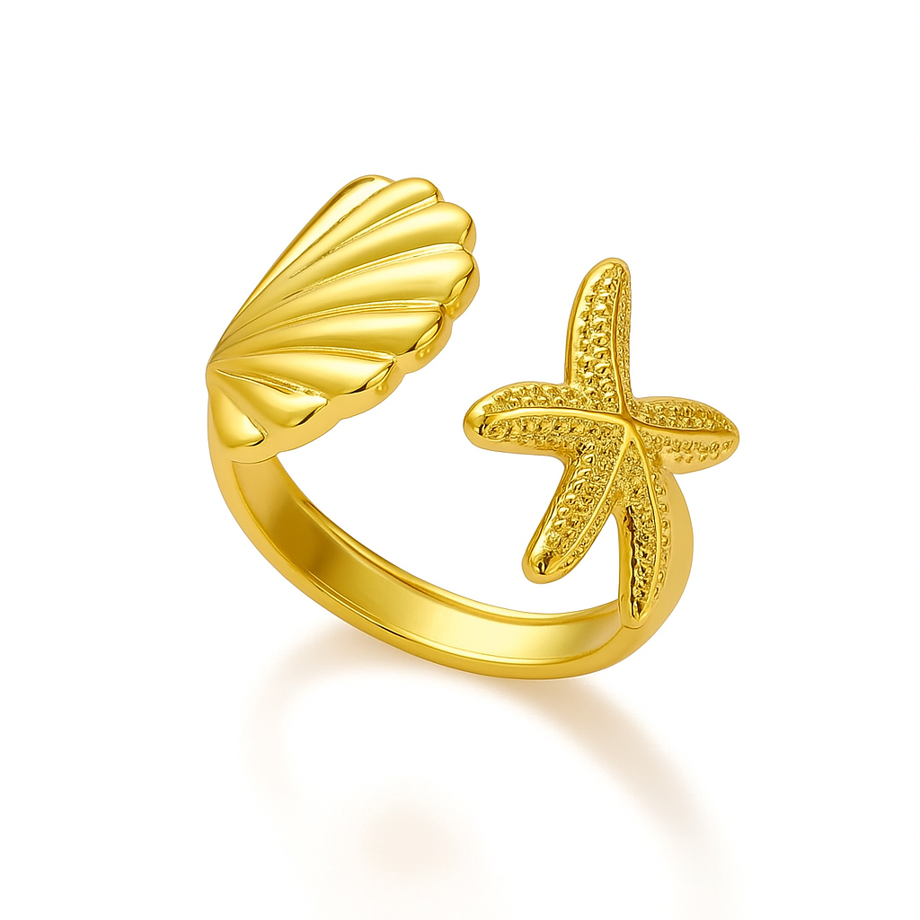 Gold Zircon Flower Ring – Elegant Stainless Steel Floral Jewelry for Women & Girls