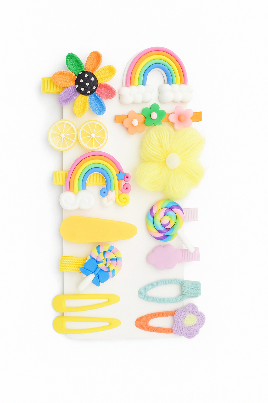 Whimsical Bloom Hair Clip & Band Set – Girls’ Floral & Fruit Accessories