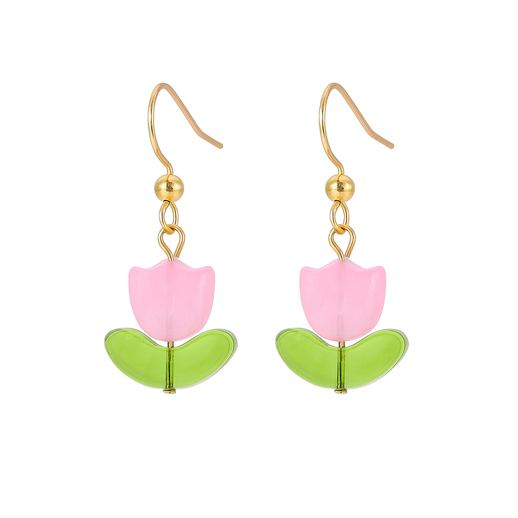 Tulip Flower Earrings – Dainty Botanical Jewelry for Women | Cute Floral Studs