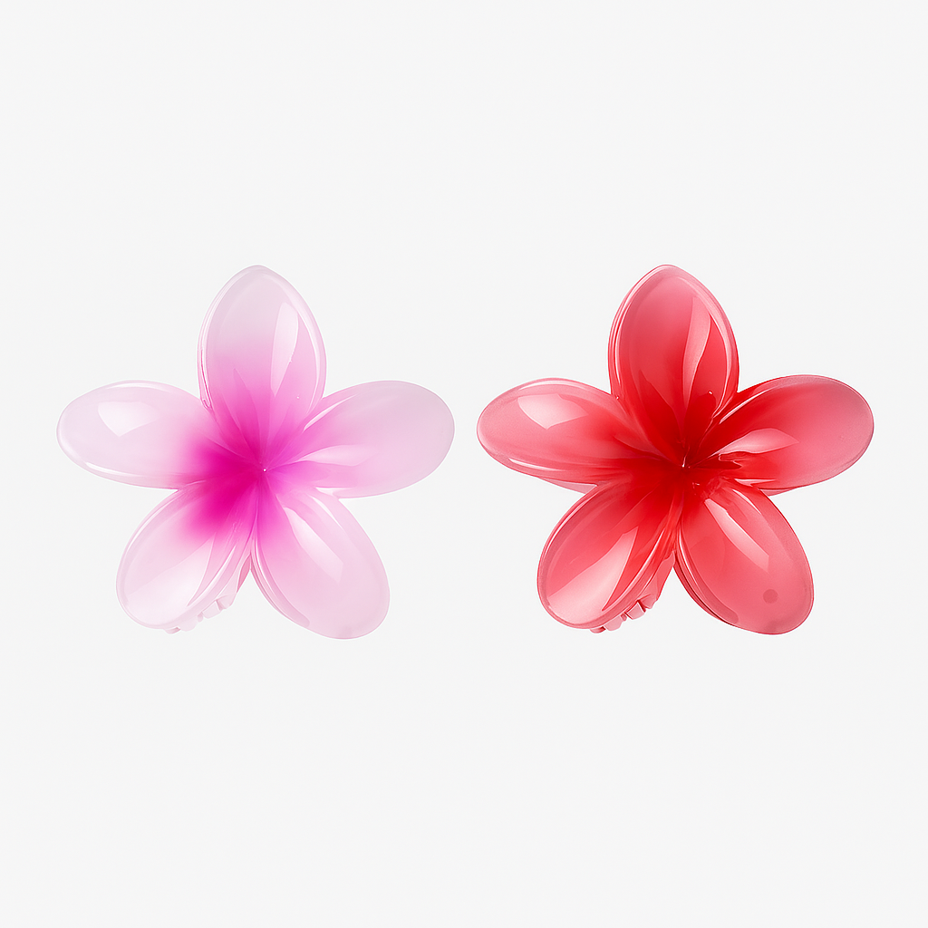 2Pcs Gradient Flower Hair Claw Clips – Large No-Slip Hair Accessories for Women & Girls