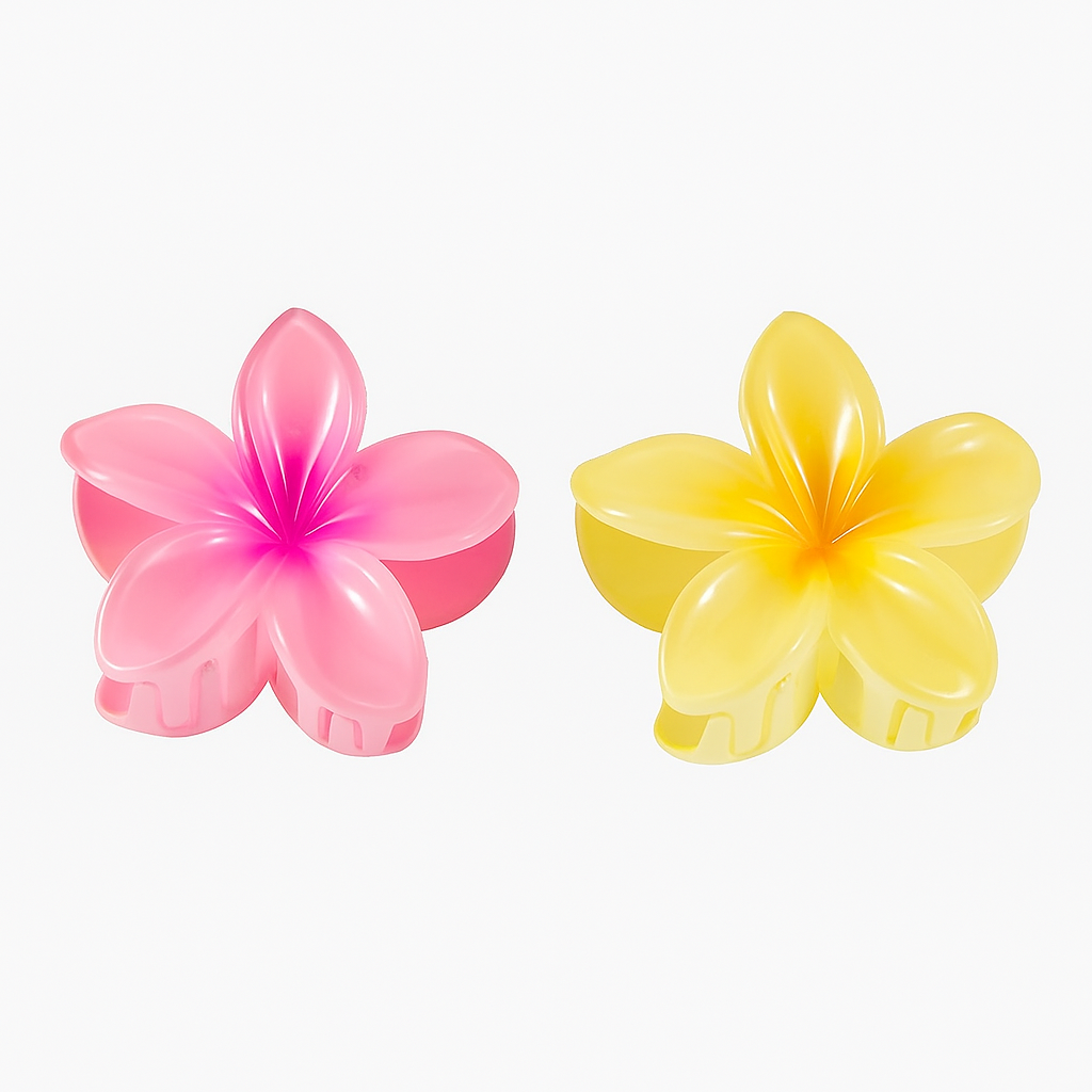 2Pcs Gradient Flower Hair Claw Clips – Large No-Slip Hair Accessories for Women & Girls