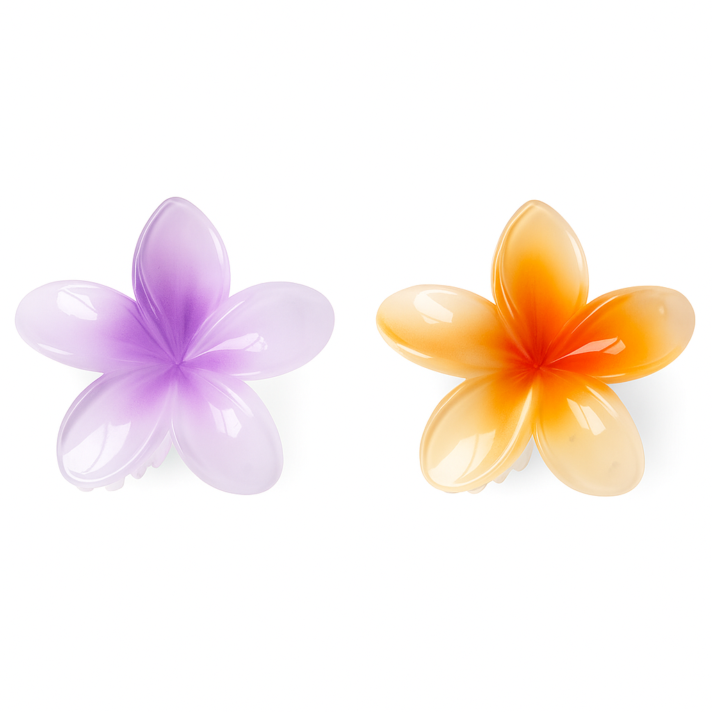 2Pcs Gradient Flower Hair Claw Clips – Large No-Slip Hair Accessories for Women & Girls