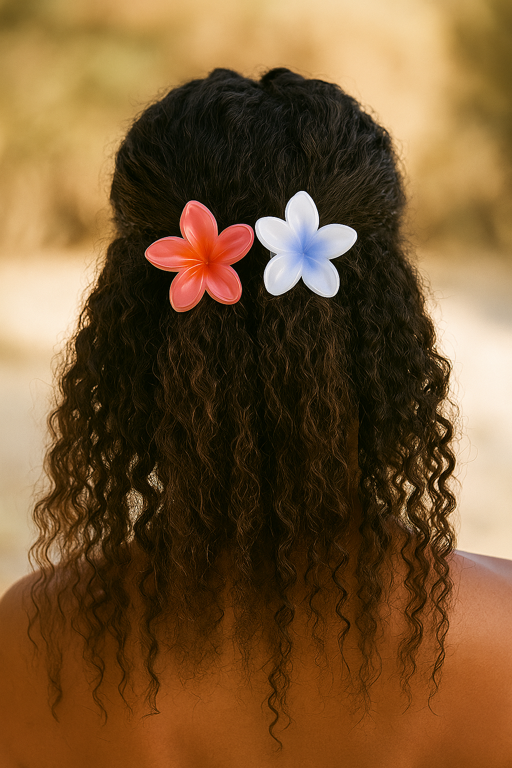 2Pcs Gradient Flower Hair Claw Clips – Large No-Slip Hair Accessories for Women & Girls