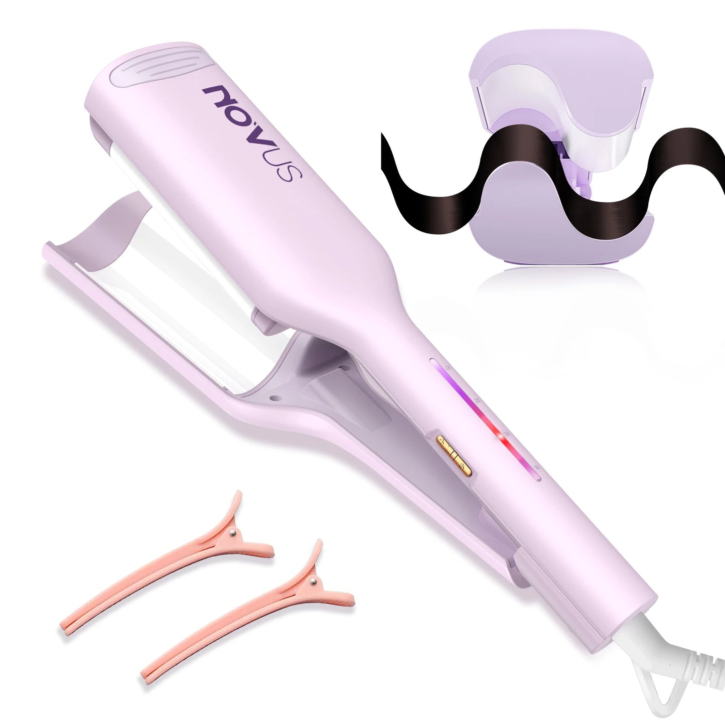 1.25 Inch Hair Waver Curling Iron – Ionic Crimper & Anti-Scald Deep Wave Wand