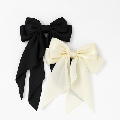 Bow Ribbon Hair Clip – Satin Barrette for Women & Girls