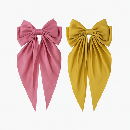 Bow Ribbon Hair Clip – Satin Barrette for Women & Girls