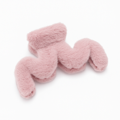 Plush Hair Claw Clip – Large Fashion Back Clip for Thick Hair