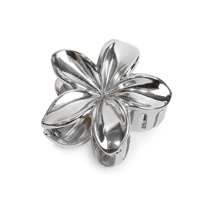 Gold & Silver Floral Hair Claw Clip – Large Metal Grip for Women