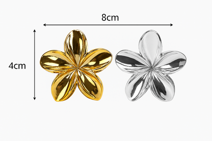 Gold & Silver Floral Hair Claw Clip – Large Metal Grip for Women