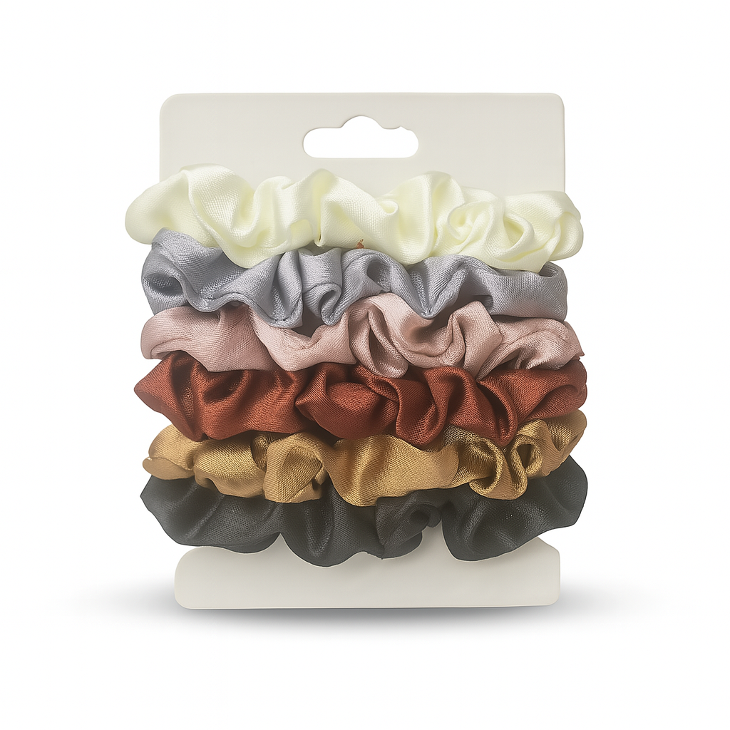 3/6pc Colorful Scrunchie Set – Soft Elastic Hair Ties for Women & Girls