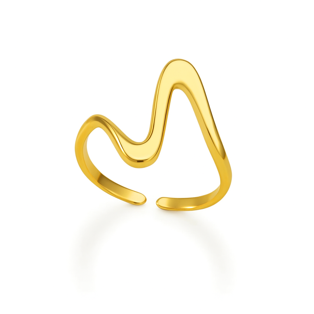 Gold Zircon Flower Ring – Elegant Stainless Steel Floral Jewelry for Women & Girls