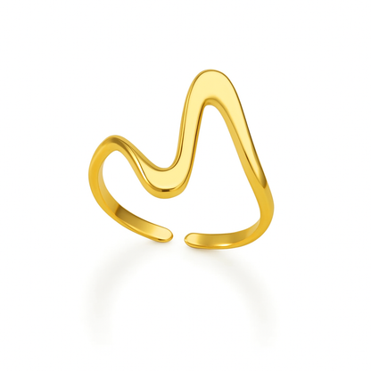 Gold Zircon Flower Ring – Elegant Stainless Steel Floral Jewelry for Women & Girls