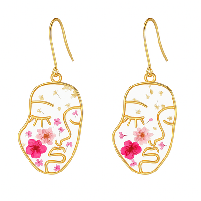Pressed Flower Resin Dangle Earrings – Trendy Statement Jewelry for Women & Girls