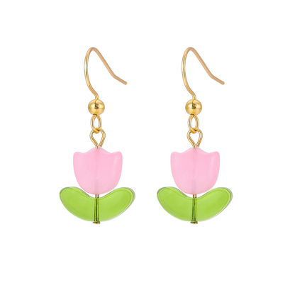 Tulip Flower Earrings – Dainty Botanical Jewelry for Women | Cute Floral Studs