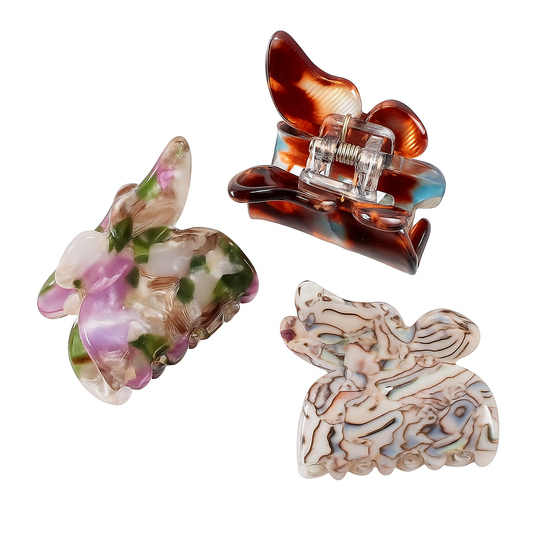 Leopard Print Butterfly Hair Claw Clips for Women & Girls