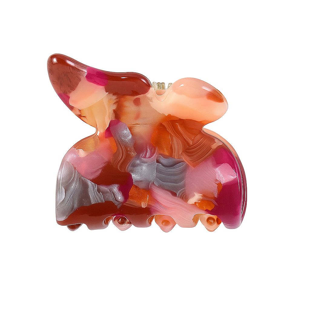 Leopard Print Butterfly Hair Claw Clips for Women & Girls