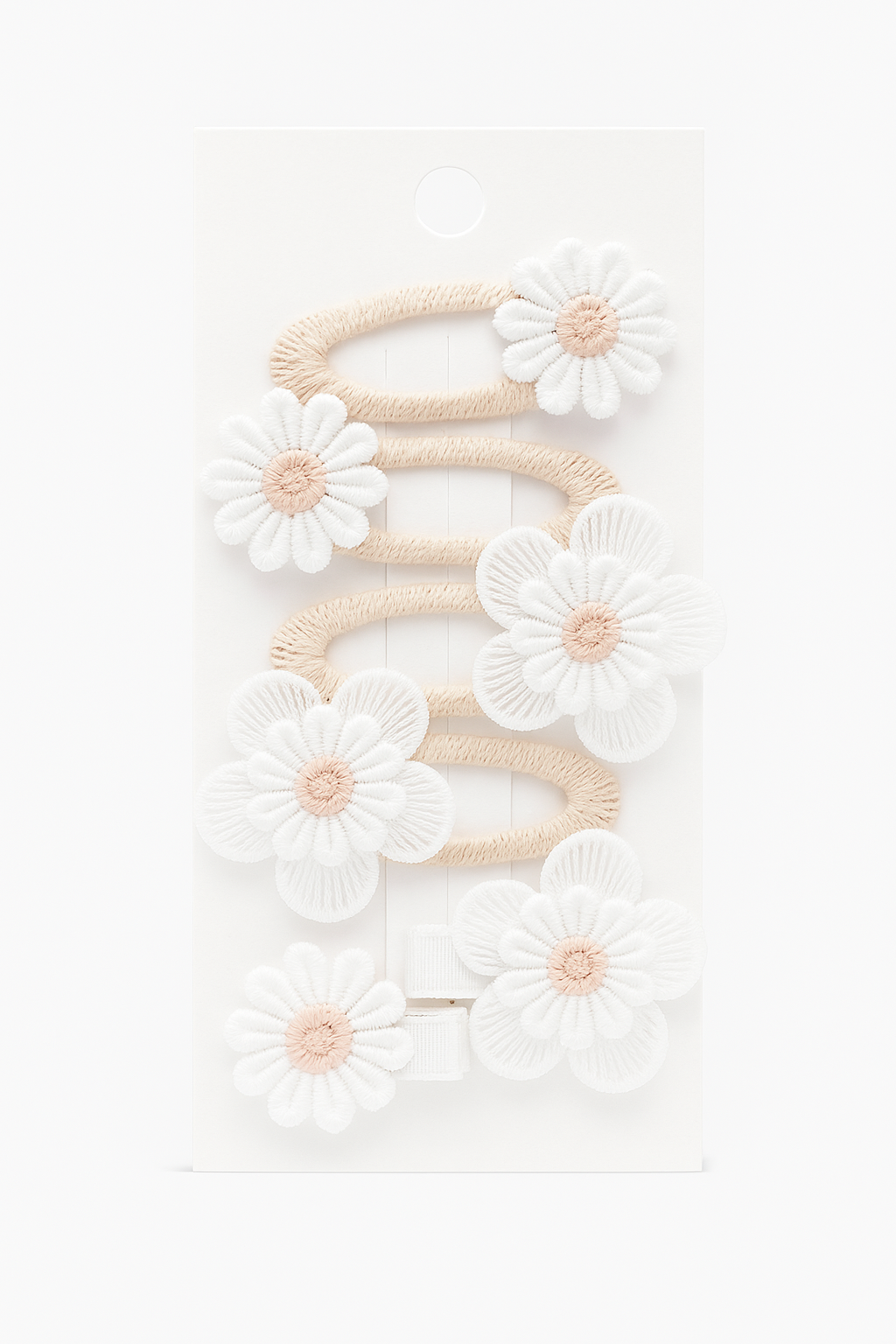 6pc Daisy Flower Hair Clips for Baby Girls – Lace Hairpins & Cute Barrettes Set