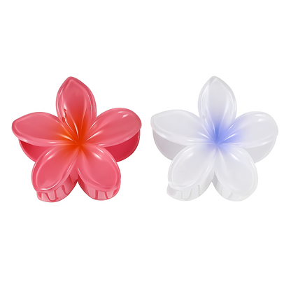 2Pcs Gradient Flower Hair Claw Clips – Large No-Slip Hair Accessories for Women & Girls