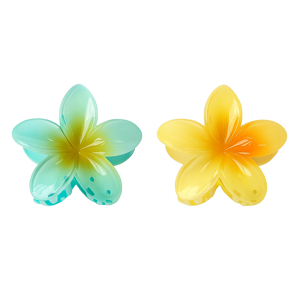 2Pcs Gradient Flower Hair Claw Clips – Large No-Slip Hair Accessories for Women & Girls