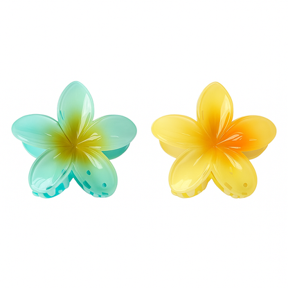 2Pcs Gradient Flower Hair Claw Clips – Large No-Slip Hair Accessories for Women & Girls